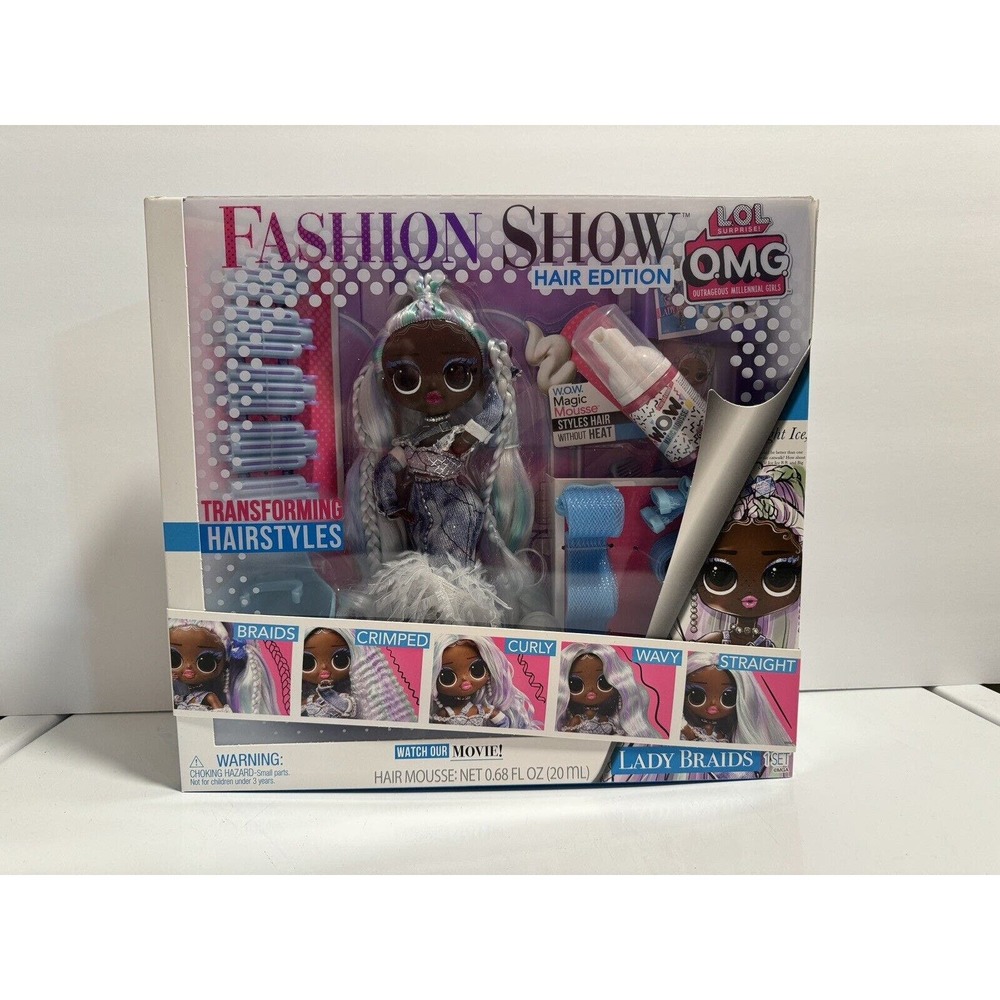 LOL Surprise OMG Fashion Show Hair Edition Lady Braids Fashion Doll - New 2022